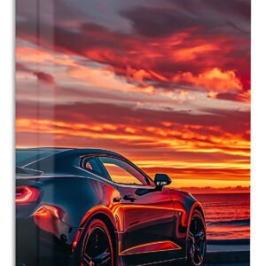 Midnight Sports Coupe at Sunset metal wall art print