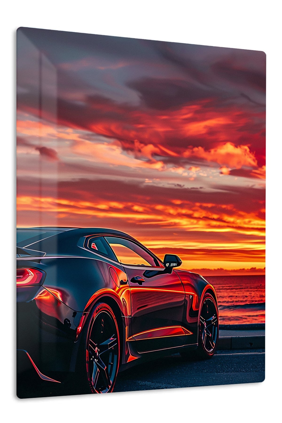 Midnight Sports Coupe at Sunset metal wall art print