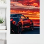 Midnight Sports Coupe at Sunset metal wall art print, view 4