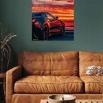 Midnight Sports Coupe at Sunset metal wall art print, view 5