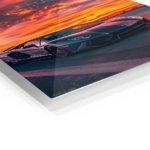Midnight Supercar at Fiery Sunset metal wall art print, view 2