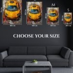 Yellow Supercar Paint Burst metal wall art print, view 6