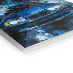Blue Sedan in Abstract City metal wall art print, view 2