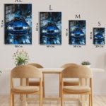 Blue Sedan in Abstract City metal wall art print, view 6