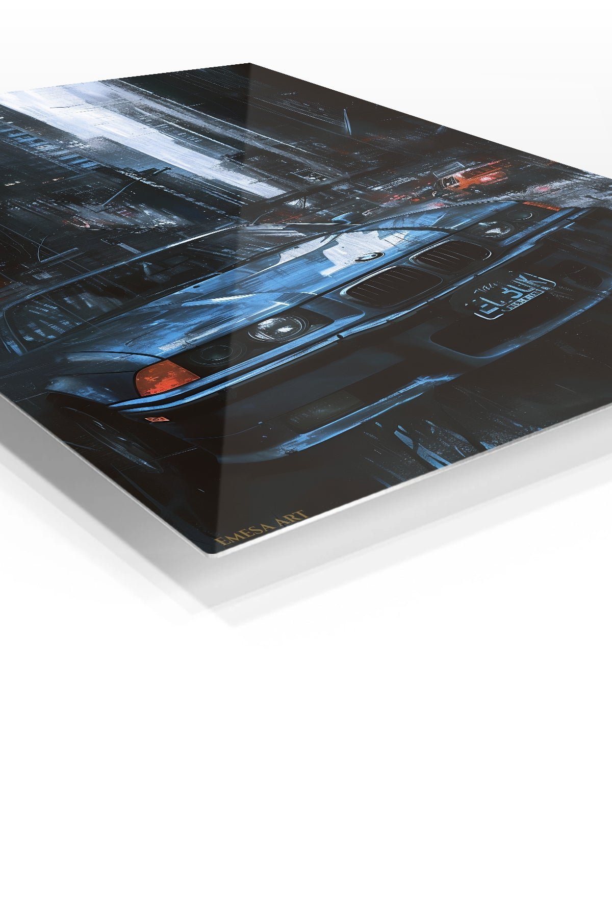 Midnight City Sports Sedan metal wall art print, view 2