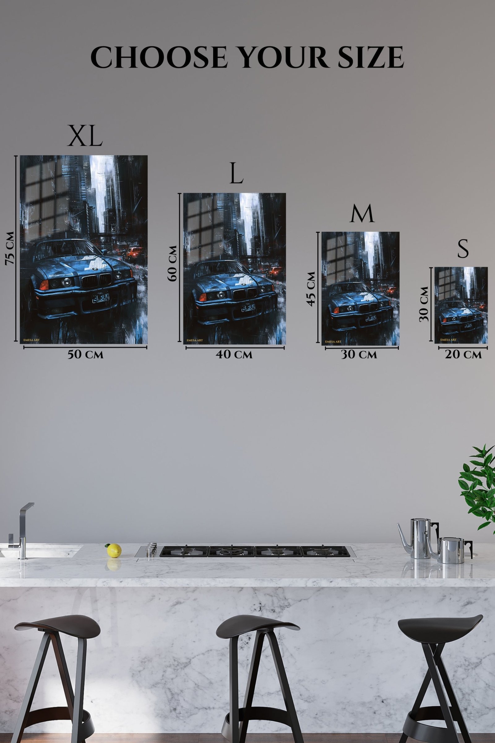 Midnight City Sports Sedan metal wall art print, view 6