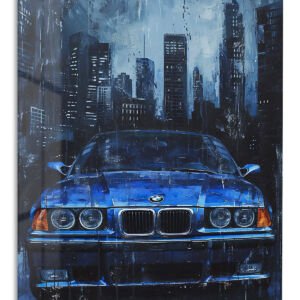 Midnight Blue City Cruiser metal wall art print