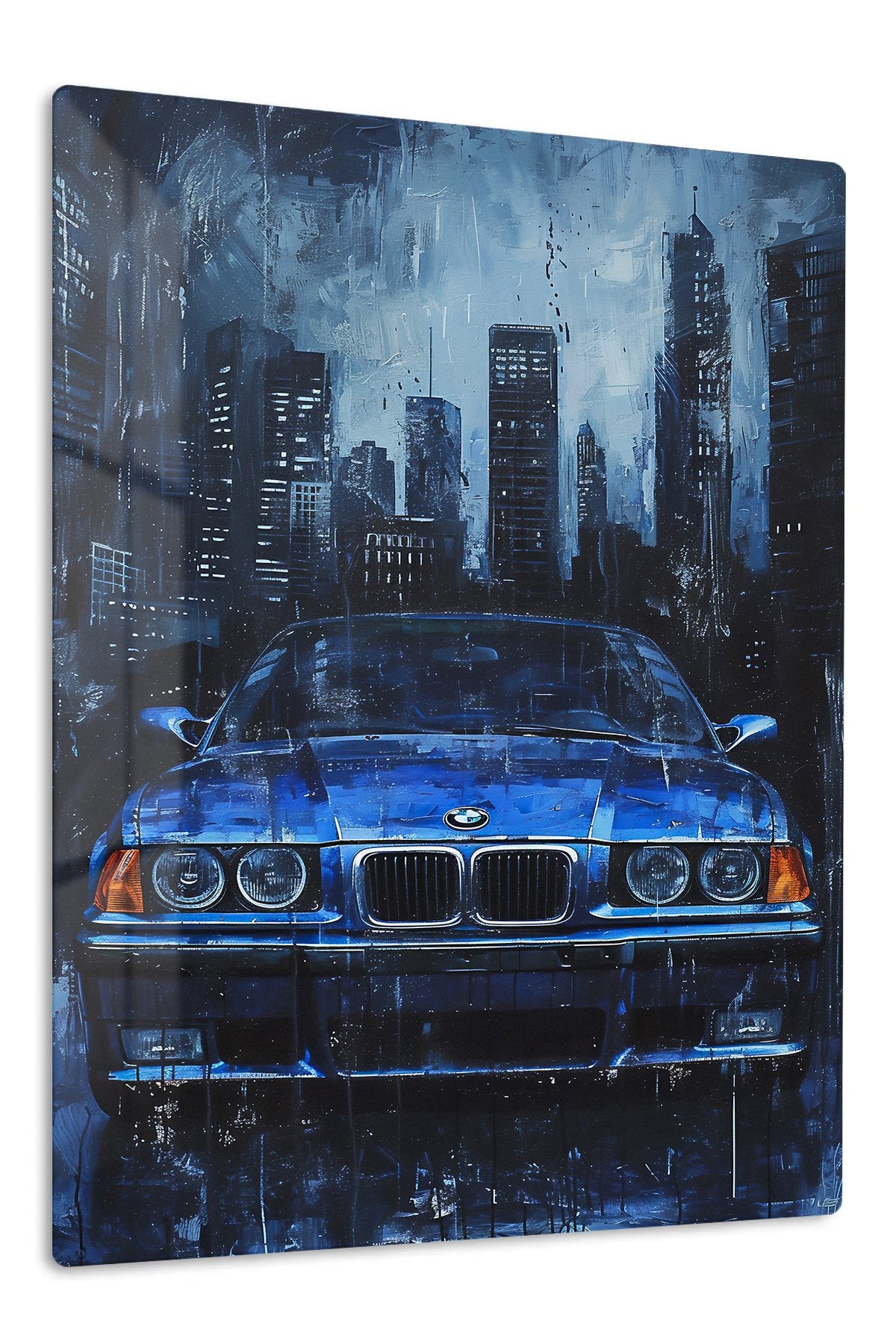 Midnight Blue City Cruiser metal wall art print