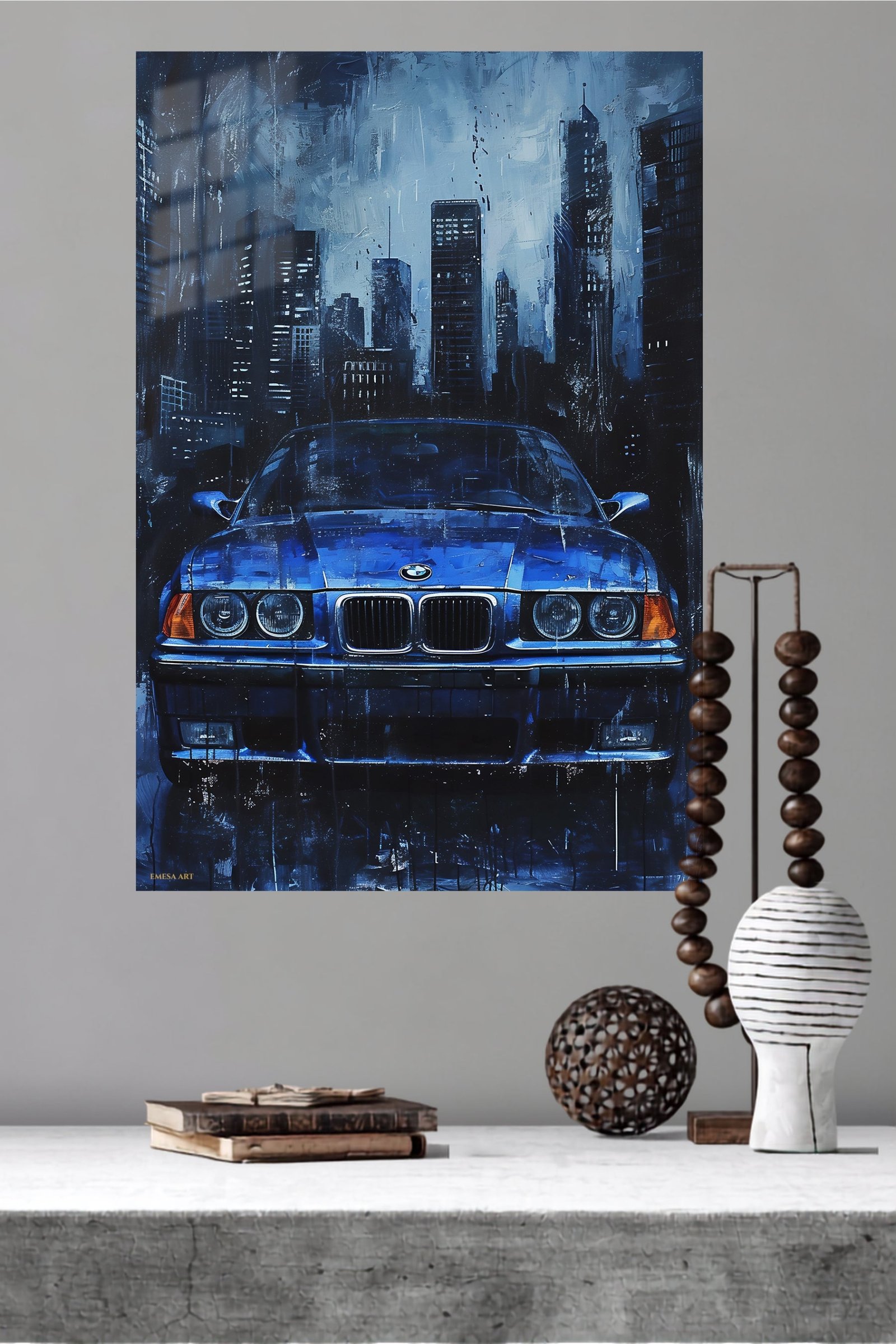 Midnight Blue City Cruiser metal wall art print, view 4