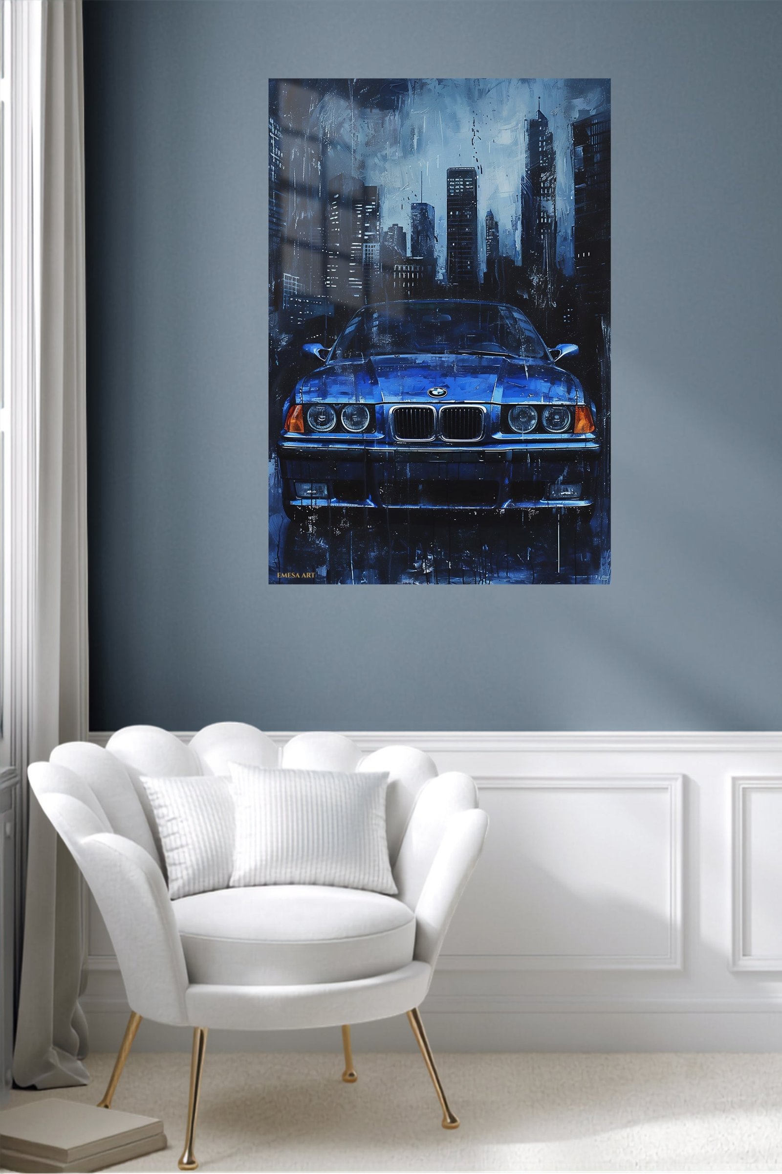 Midnight Blue City Cruiser metal wall art print, view 5