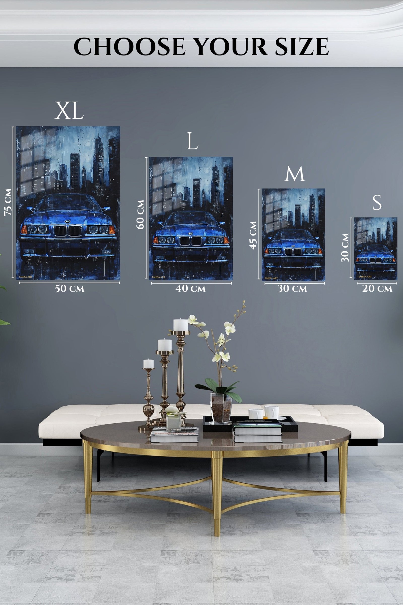 Midnight Blue City Cruiser metal wall art print, view 6