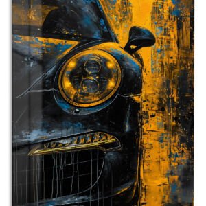 Midnight Coupe in Amber metal wall art print