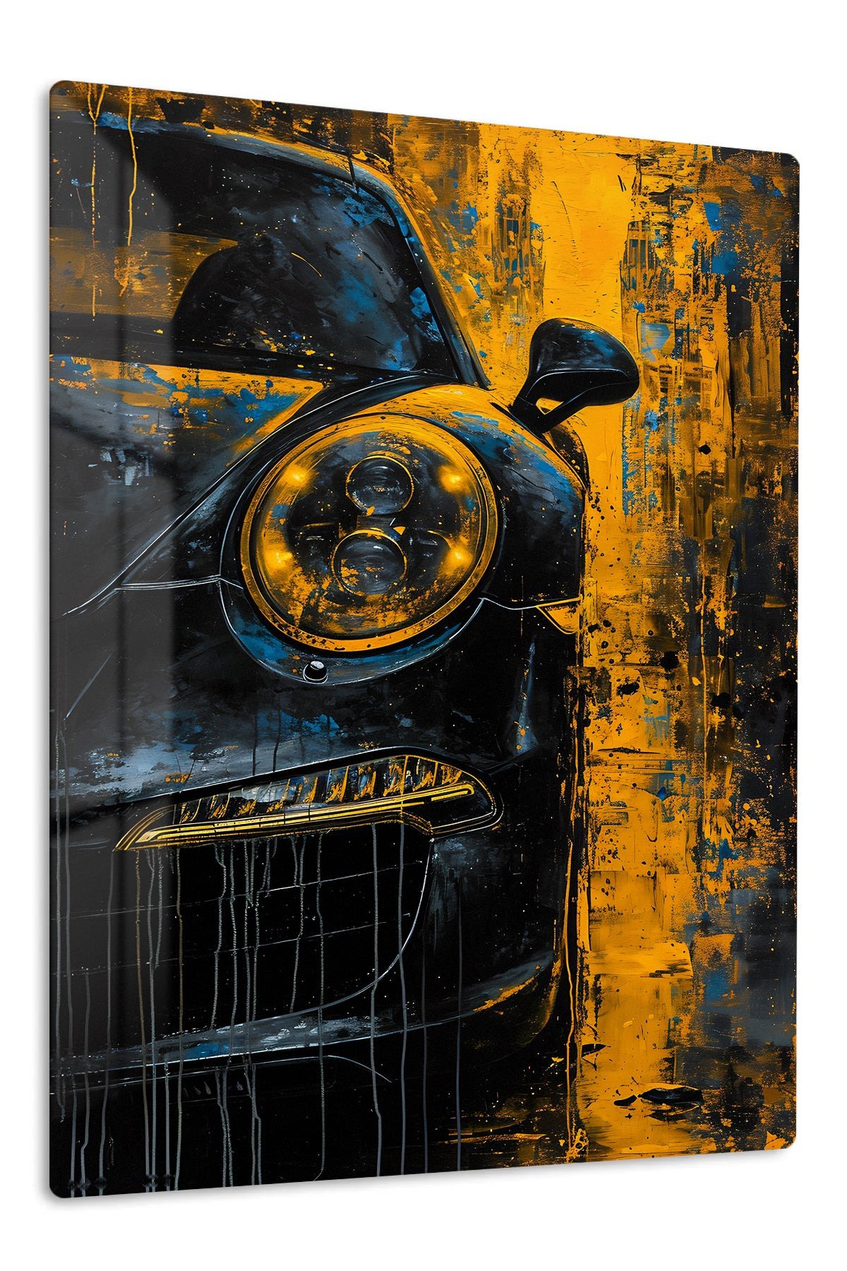Midnight Coupe in Amber metal wall art print