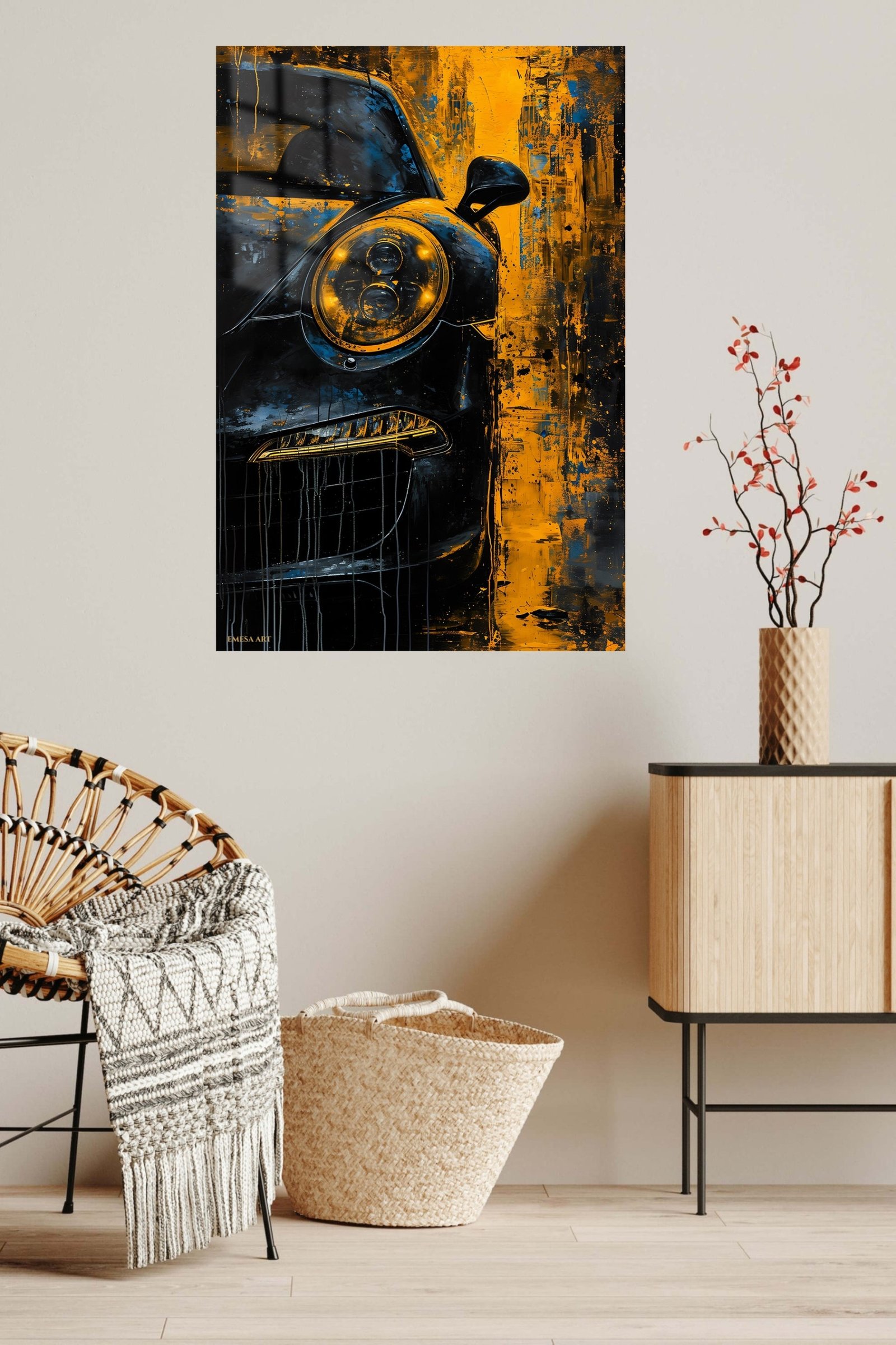 Midnight Coupe in Amber metal wall art print, view 5