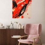 Red Sports Car Splash metal wall art print, view 5