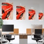 Red Sports Car Splash metal wall art print, view 6