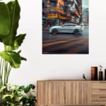 Silver Coupe Through the City metal wall art print, view 5