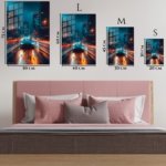 Neon City Sports Car Rush metal wall art print, view 6
