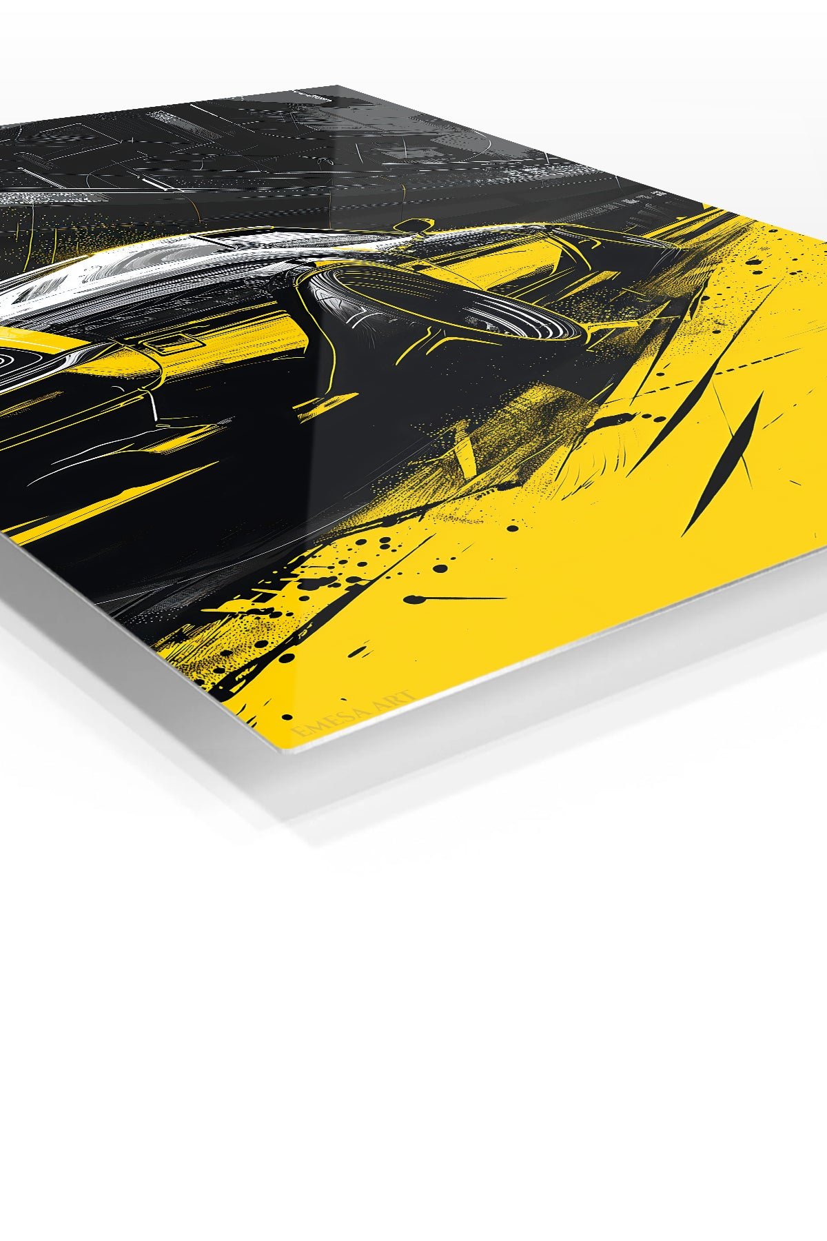 Yellow Street Racer metal wall art print, view 2