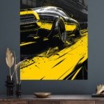Yellow Street Racer metal wall art print, view 4
