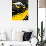 Yellow Street Racer metal wall art print, view 5