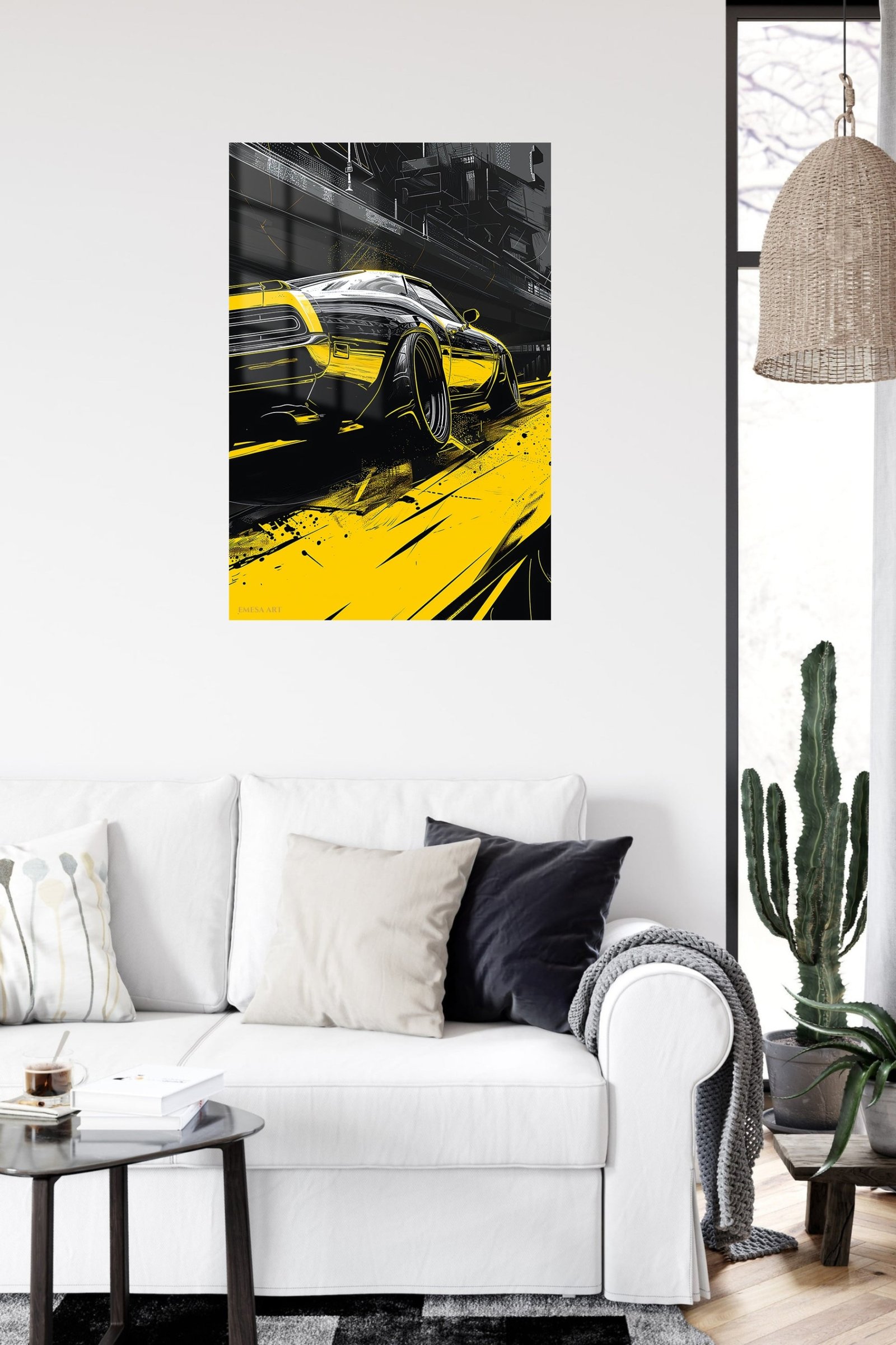 Yellow Street Racer metal wall art print, view 5
