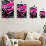 Electric Pink Sports Car metal wall art print, view 6