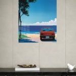 Red Car by the Blue Shore metal wall art print, view 4