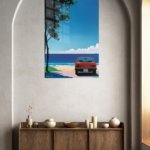 Red Car by the Blue Shore metal wall art print, view 5