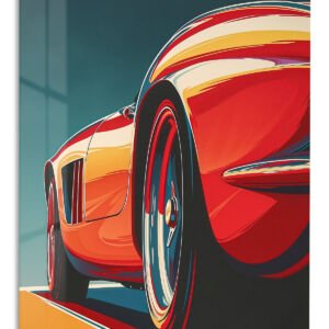 Red Sports Car Detail metal wall art print