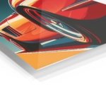 Red Sports Car Detail metal wall art print, view 2