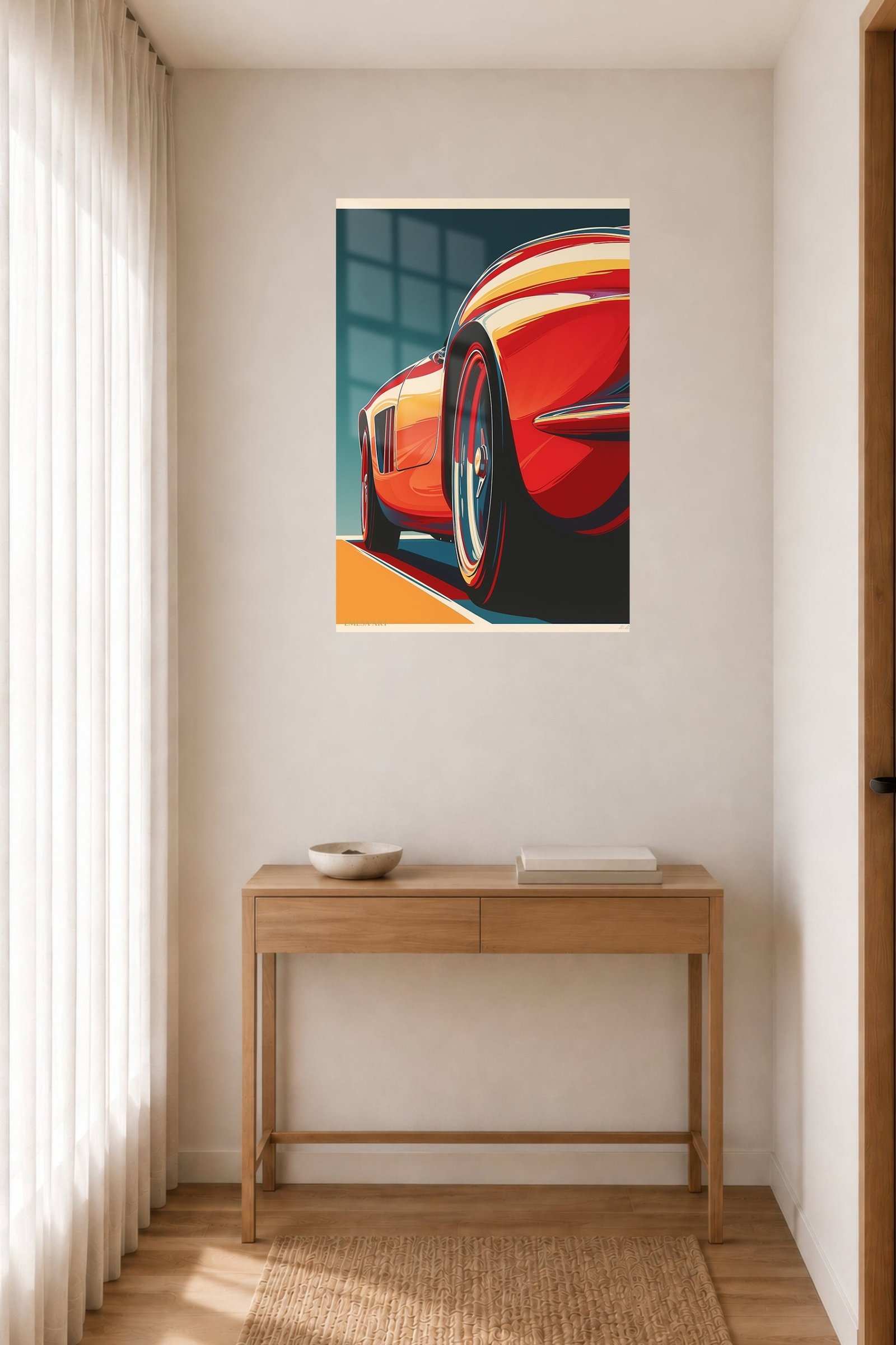 Red Sports Car Detail metal wall art print, view 5