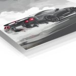 Black Performance Coupe in Smoke metal wall art print, view 2
