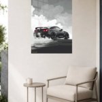 Black Performance Coupe in Smoke metal wall art print, view 5