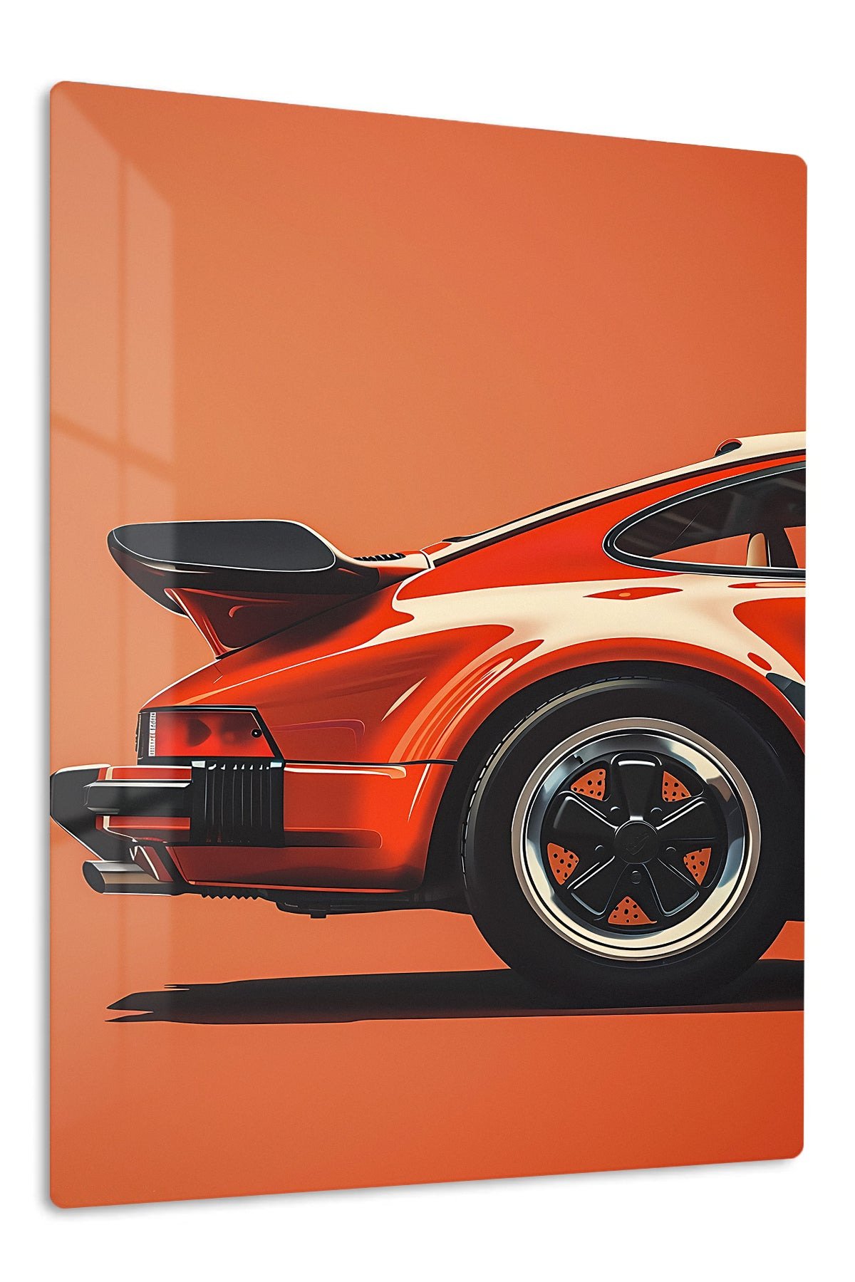 Red Sports Car Rear Detail metal wall art print