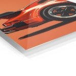 Red Sports Car Rear Detail metal wall art print, view 2