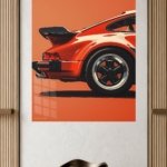 Red Sports Car Rear Detail metal wall art print, view 4