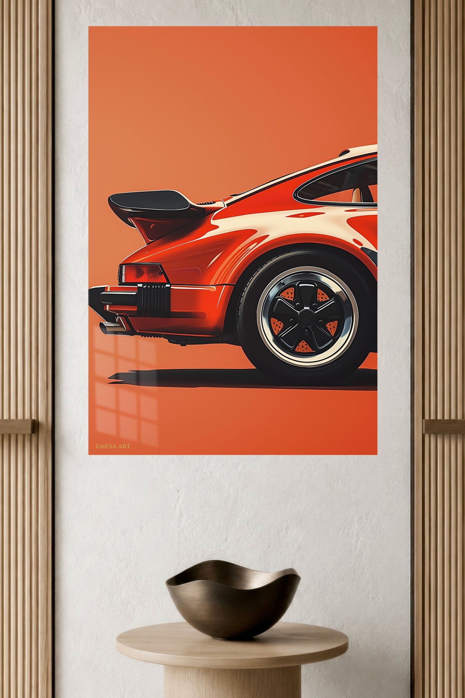 Red Sports Car Rear Detail metal wall art print, view 4