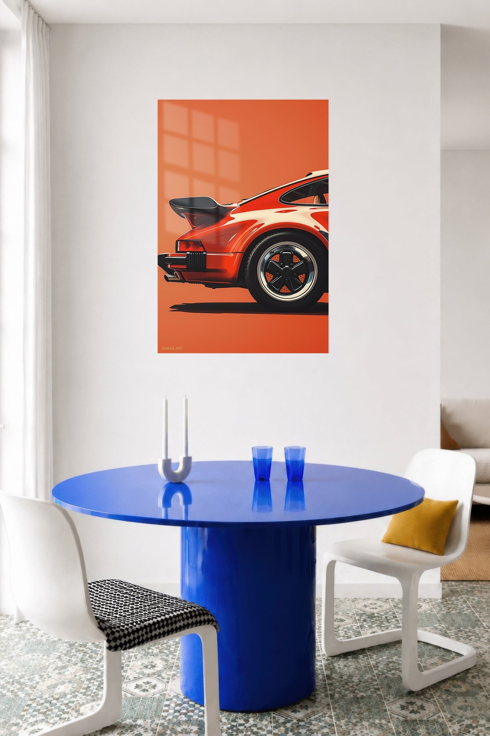 Red Sports Car Rear Detail metal wall art print, view 5
