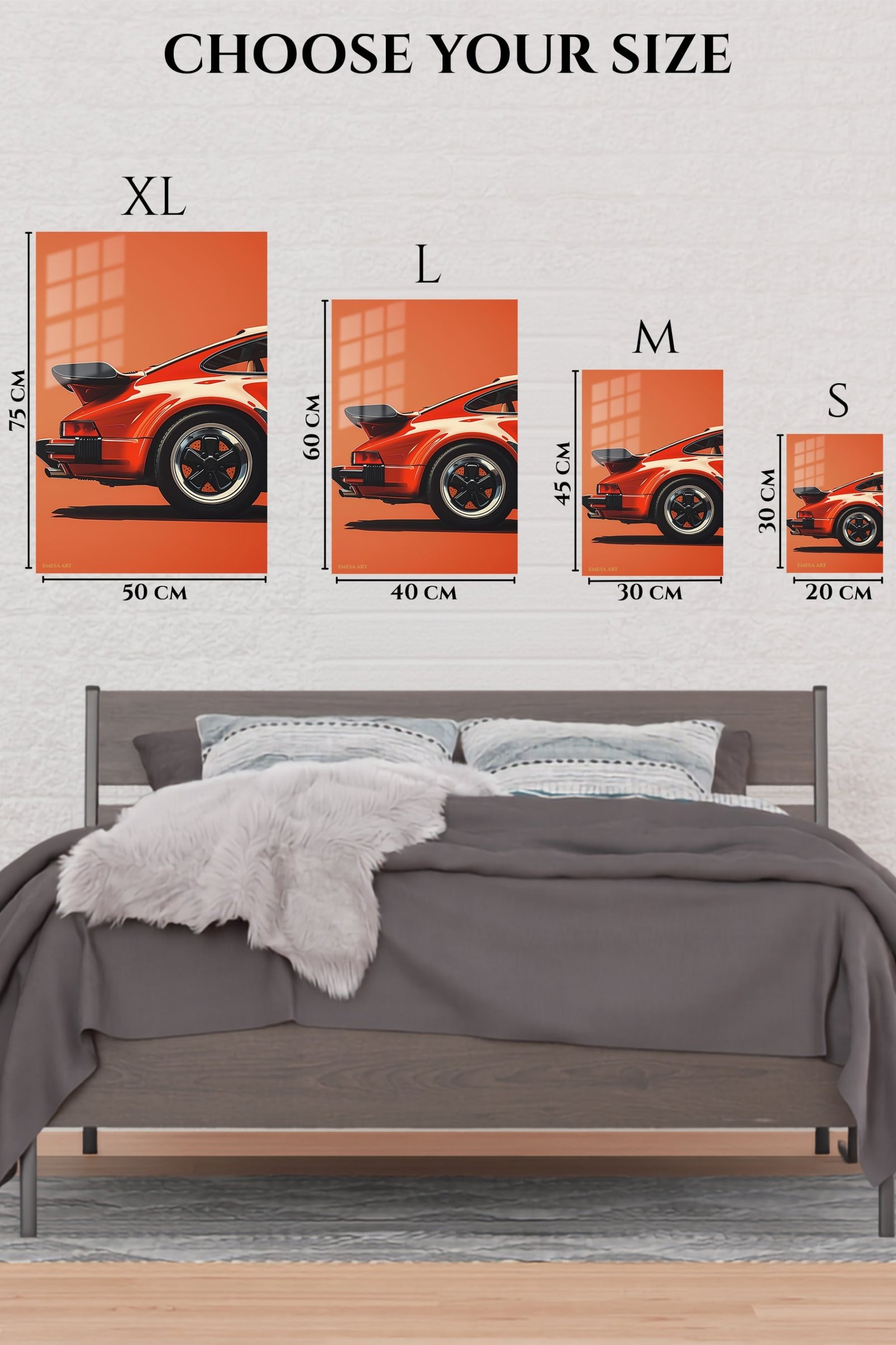 Red Sports Car Rear Detail metal wall art print, view 6