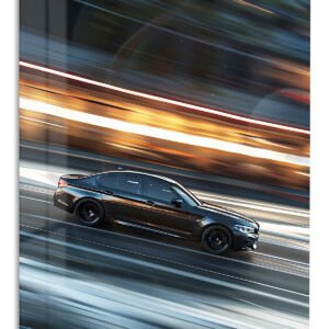 Midnight Velocity Sedan metal wall art print