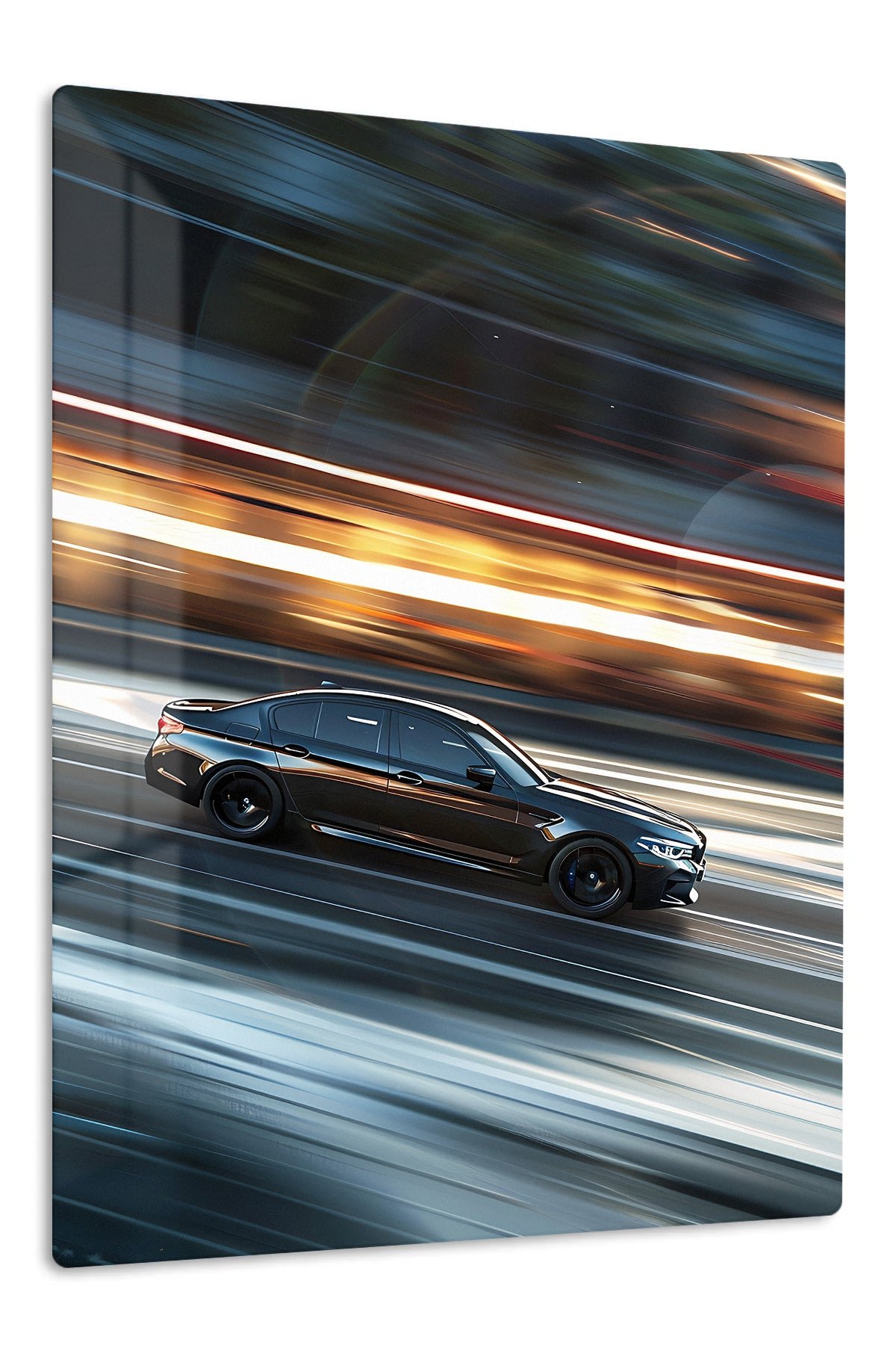 Midnight Velocity Sedan metal wall art print