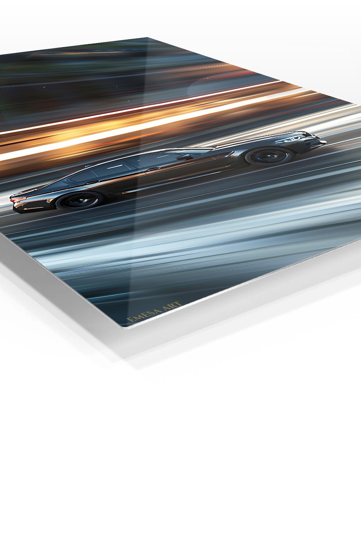 Midnight Velocity Sedan metal wall art print, view 2
