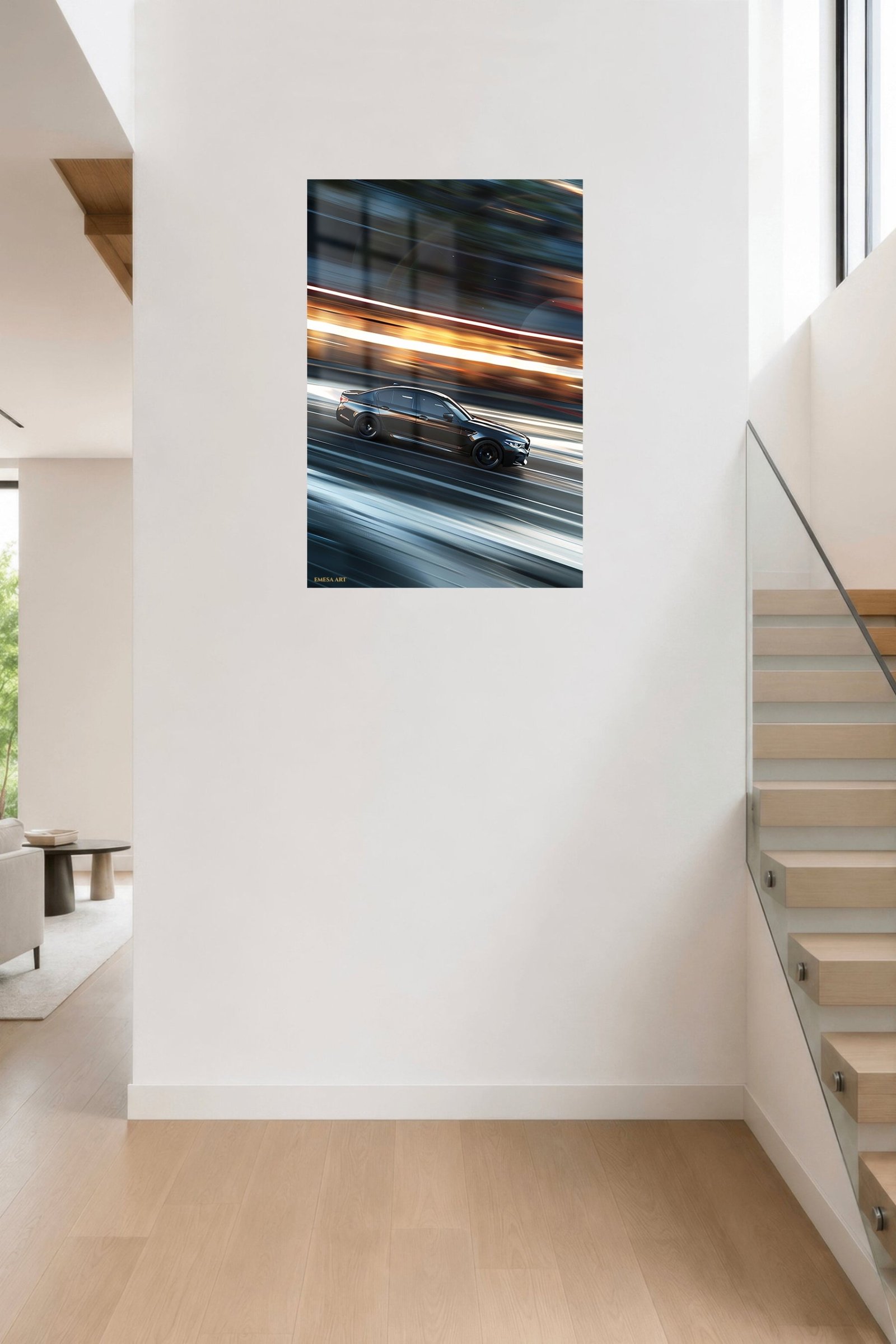 Midnight Velocity Sedan metal wall art print, view 5