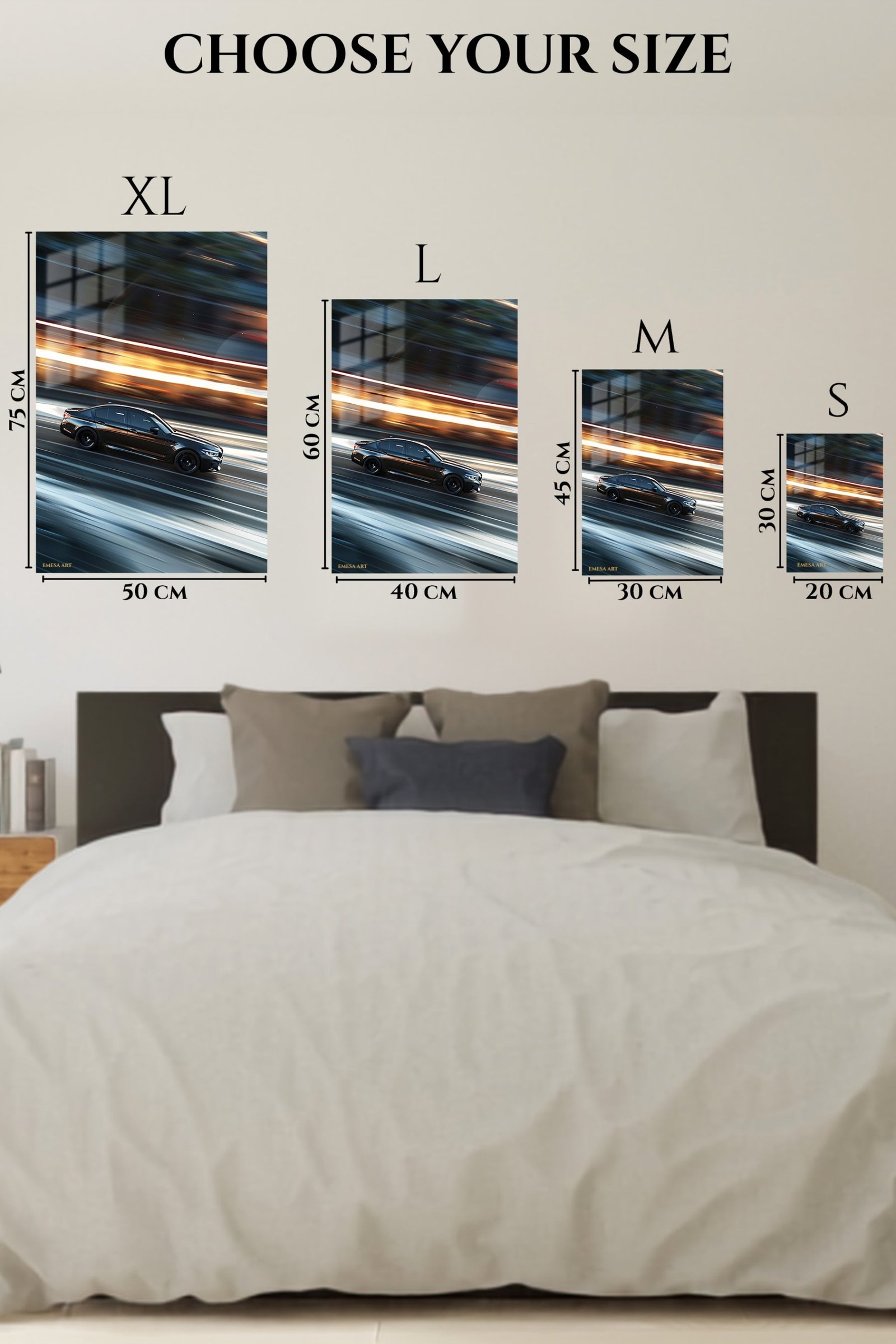 Midnight Velocity Sedan metal wall art print, view 6