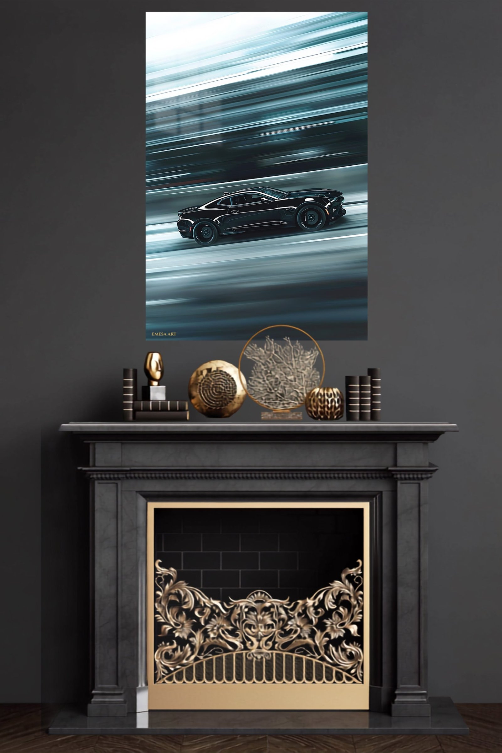 Midnight Velocity Coupe metal wall art print, view 4