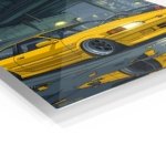 Yellow Street Coupe Under City Overpass metal wall art print, view 2