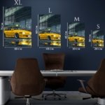 Yellow Street Coupe Under City Overpass metal wall art print, view 6