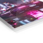 Neon Supercar After Rain metal wall art print, view 2