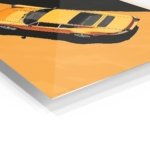 Golden Sports Car in Shadow metal wall art print, view 2